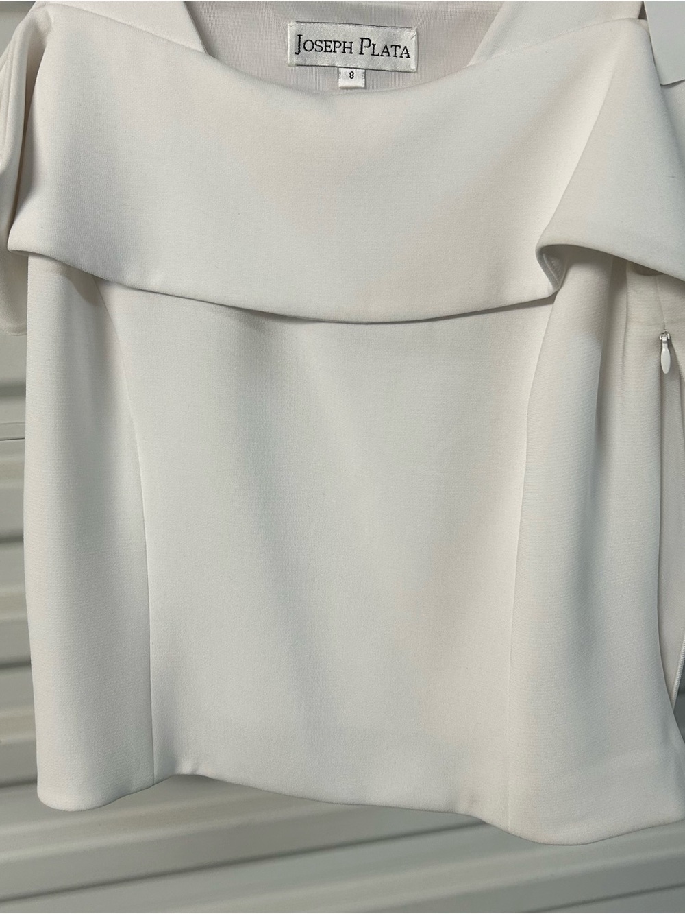 White Cold-Shoulder Ruffle Camisole - Picture 4 of 11